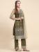 Picture of Net Dark Olive Green Straight Cut Salwar Kameez