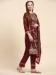 Picture of Ideal Georgette Maroon Straight Cut Salwar Kameez