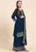 Picture of Georgette Midnight Blue Straight Cut Salwar Kameez