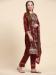 Picture of Georgette Saddle Brown Straight Cut Salwar Kameez