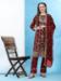 Picture of Georgette Saddle Brown Straight Cut Salwar Kameez