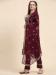 Picture of Georgette Dark Magenta Straight Cut Salwar Kameez