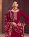 Picture of Georgette Dark Red Straight Cut Salwar Kameez