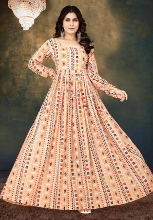 Picture of Beauteous Georgette Old Lace Readymade Gown