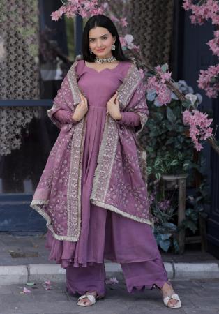 Picture of Cotton & Silk Rosy Brown Readymade Salwar Kameez