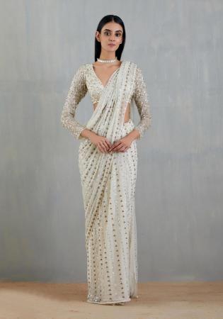 Picture of Sublime Net Off White Saree