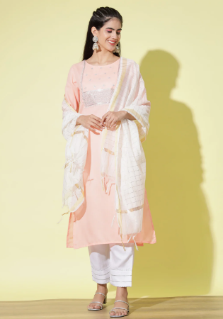 Picture of Enticing Cotton Beige Readymade Salwar Kameez