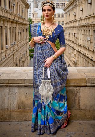 Picture of Gorgeous Silk Midnight Blue Saree