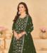 Picture of Georgette Dark Olive Green Anarkali Salwar Kameez