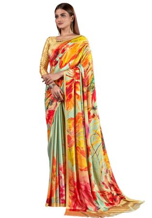 Picture of Appealing Crepe & Silk Coral Saree