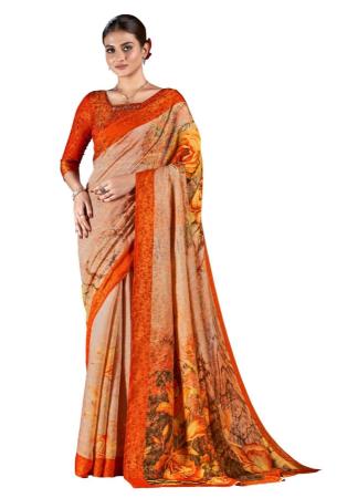 Picture of Well Formed Silk Tan Saree