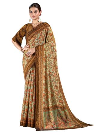 Picture of Sightly Silk Dark Sea Green Saree