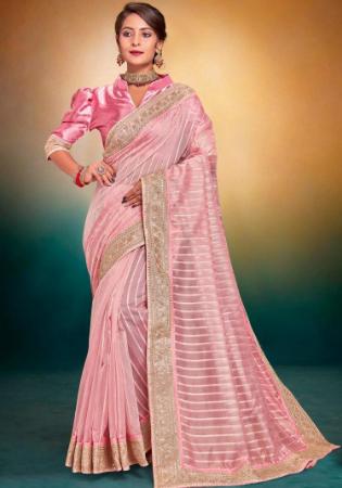 Picture of Shapely Satin Pale Violet Red Saree