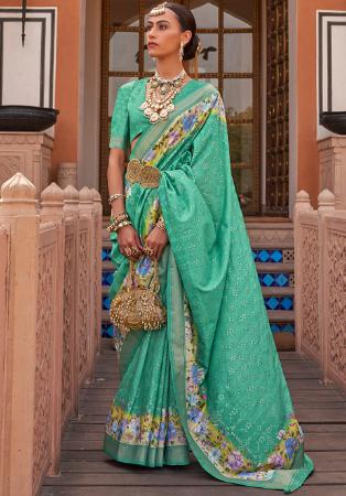 Picture of Beauteous Silk Cadet Blue Saree