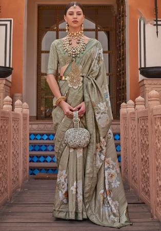 Picture of Elegant Silk Dim Gray Saree