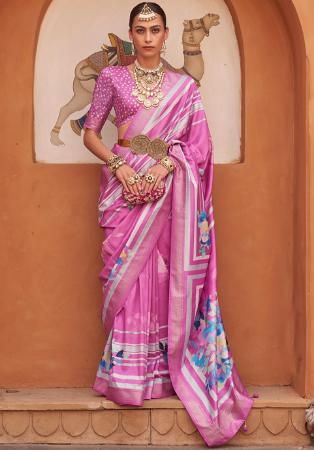 Picture of Statuesque Silk Pale Violet Red Saree