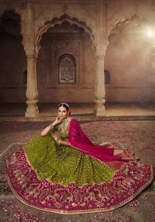 Picture of Pleasing Georgette Olive Drab Lehenga Choli