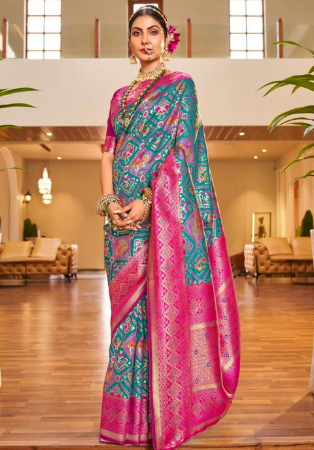 Picture of Beautiful Silk Light Sea Green Saree