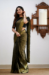 Picture of Grand Silk Dark Olive Green Saree