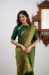 Picture of Lovely Silk Dark Khaki Saree