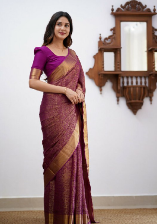 Picture of Classy Silk Magenta Saree