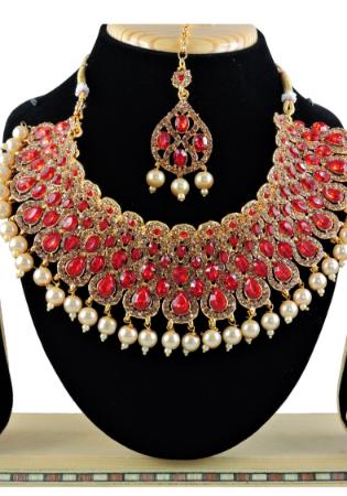 Picture of Resplendent Fire Brick Necklace Set