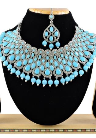 Picture of Alluring Sky Blue Necklace Set