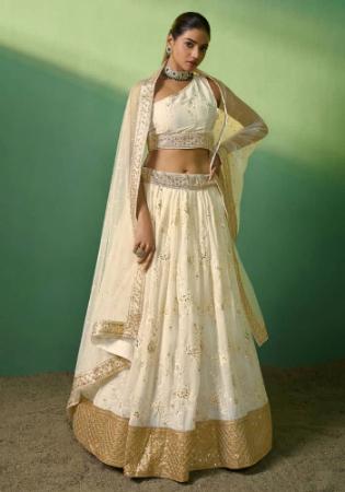 Picture of Charming Georgette & Silk Bisque Lehenga Choli