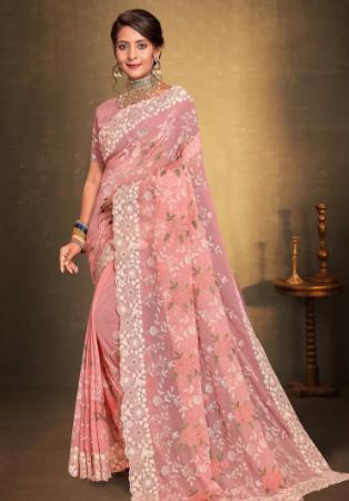 Picture of Charming Georgette Light Pink Saree