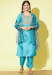 Picture of Silk Medium Turquoise Readymade Salwar Kameez