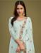 Picture of Georgette Dark Sea Green Straight Cut Salwar Kameez