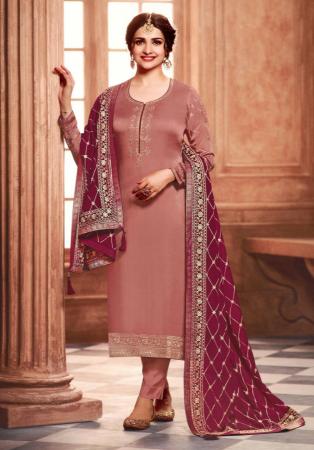 Picture of Georgette Indian Red Straight Cut Salwar Kameez