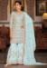 Picture of Georgette Dark Sea Green Straight Cut Salwar Kameez