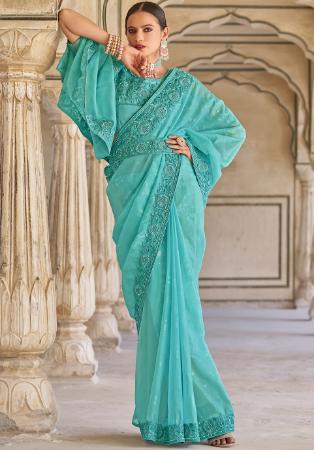 Picture of Ideal Silk Medium Aqua Marine Saree