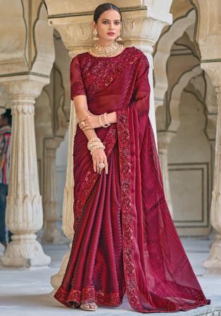 Picture of Appealing Silk Maroon Saree