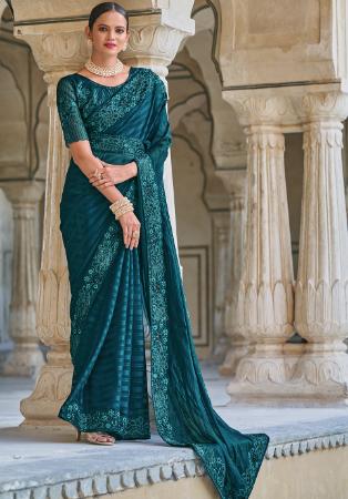 Picture of Lovely Silk Sea Green Saree