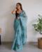 Picture of Ideal Organza Cadet Blue Saree