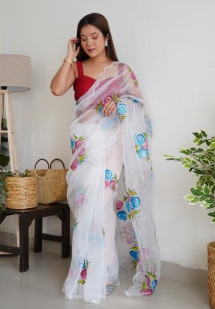 Picture of Taking Organza White Saree