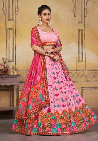 Picture of Wonderful Silk Pink Lehenga Choli