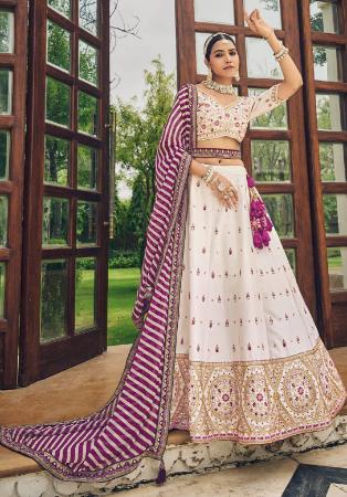 Picture of Fascinating Chiffon White Lehenga Choli