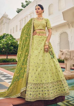 Picture of Magnificent Chiffon Dark Khaki Lehenga Choli