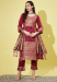 Picture of Cotton & Silk Maroon Readymade Salwar Kameez