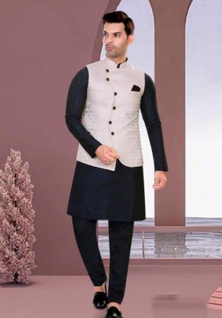 Picture of Superb Silk Navy Blue Kurtas