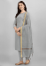 Picture of Cotton & Silk Dark Grey Readymade Salwar Kameez