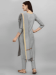 Picture of Cotton & Silk Dark Grey Readymade Salwar Kameez