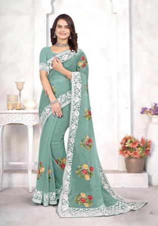 Picture of Admirable Organza Cadet Blue Saree