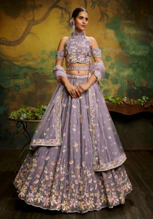 Picture of Beautiful Georgette & Net Dark Grey Lehenga Choli