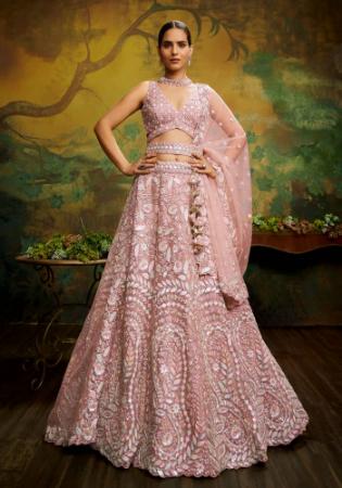 Picture of Excellent Net Rosy Brown Lehenga Choli