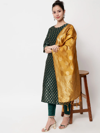 Picture of Cotton & Silk Sea Green Readymade Salwar Kameez