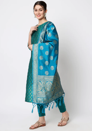 Picture of Cotton & Silk Light Sea Green Readymade Salwar Kameez